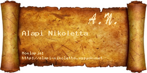 Alapi Nikoletta névjegykártya